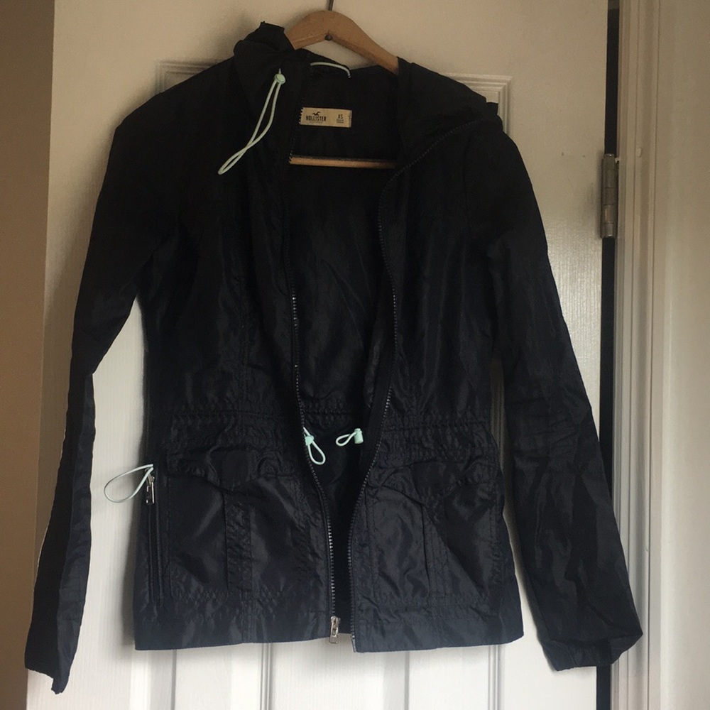 Hollister Navy Windbreaker XS